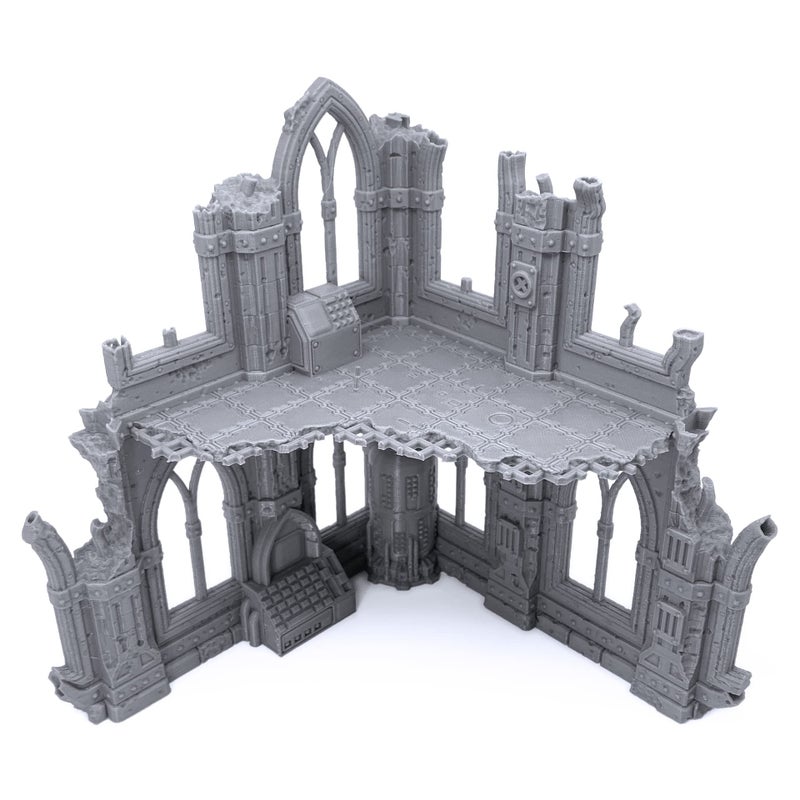 EnderToys Gothic Sci-Fi Ruins by Terrain4Print (Set C), 3D Printed Tabletop RPG Scenery and Wargame Terrain for 28mm Miniatures - Image 2